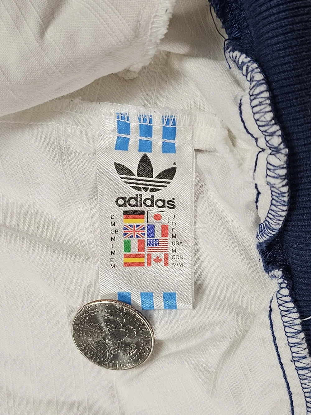 Adidas SAMPLE Full Zip Jacket White/Blue Colorblock Argentat